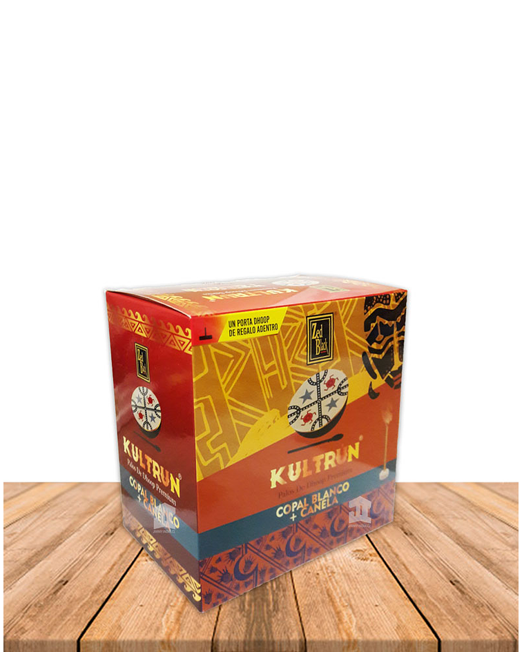 Incienso Zed Black Kultrún  Dhoop 30gr  Copal Blanco + Canela 