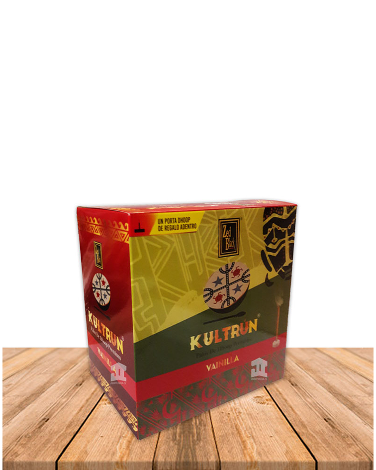 Incienso Zed Black Kultrún  Dhoop 30gr  Vainilla