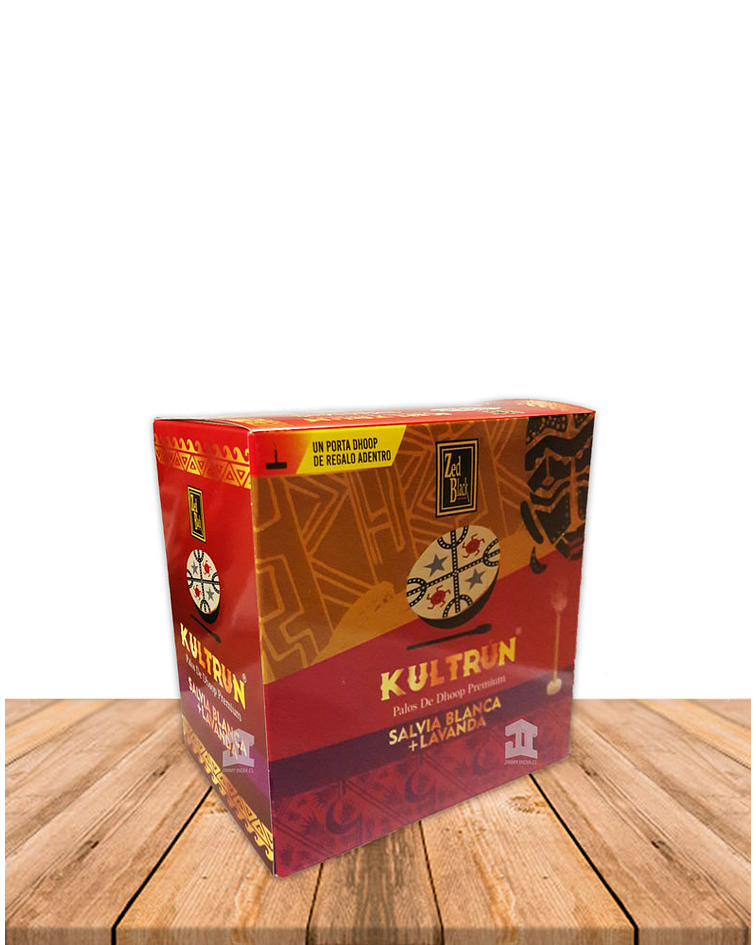 Incienso Zed Black Kultrún  Dhoop 30gr  Salvia Blanca + Lavanda