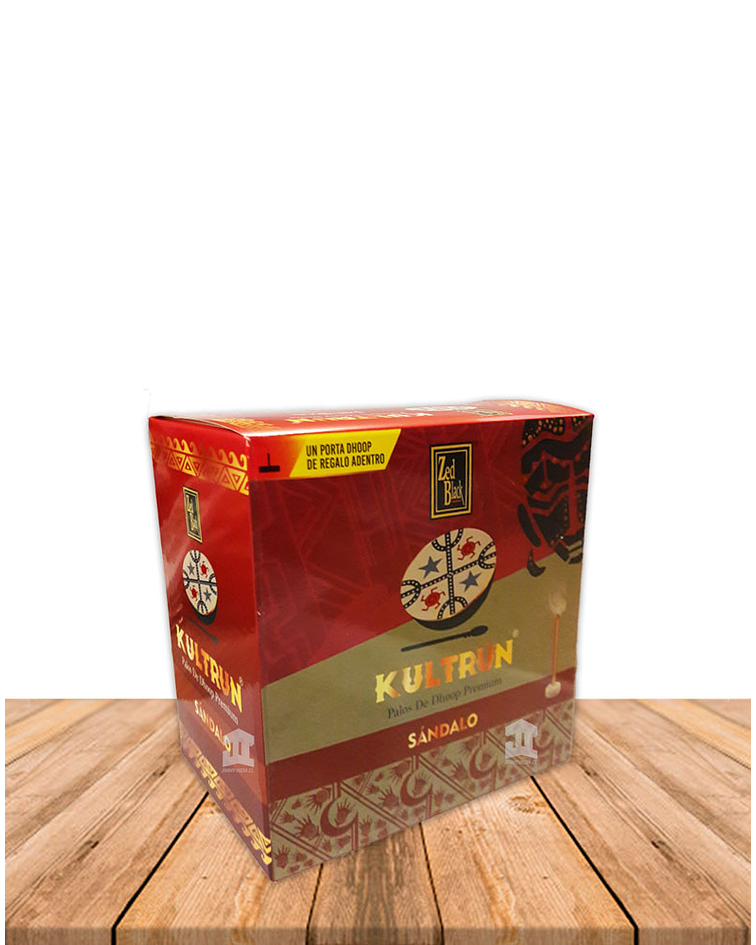 Incienso Zed Black Kultrún  Dhoop 30gr  Sandalo