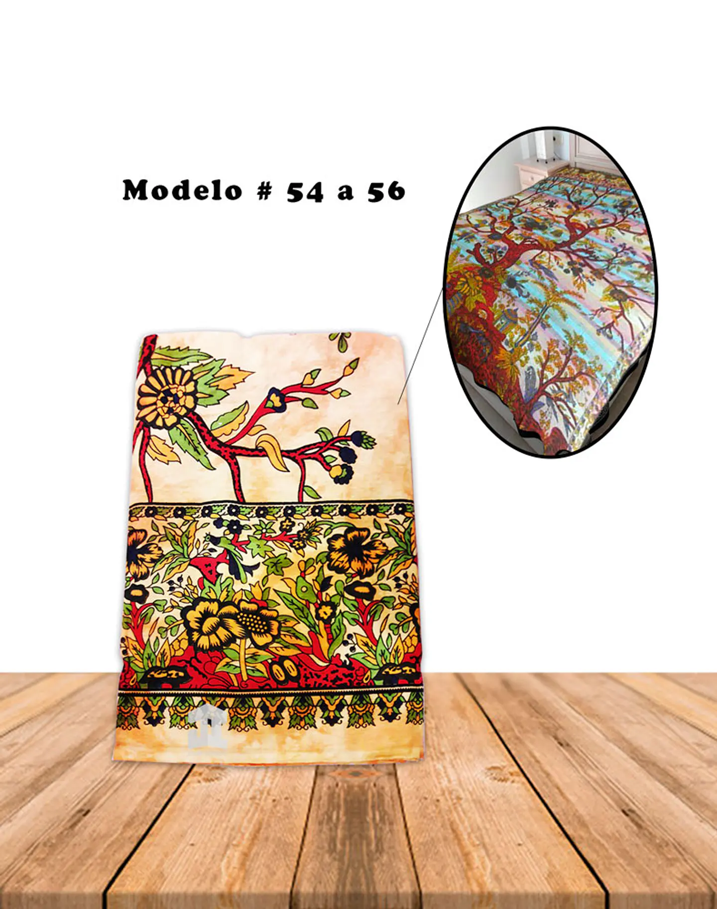 Cubrecama De Algodon Con Diseño # 54 a 56 1