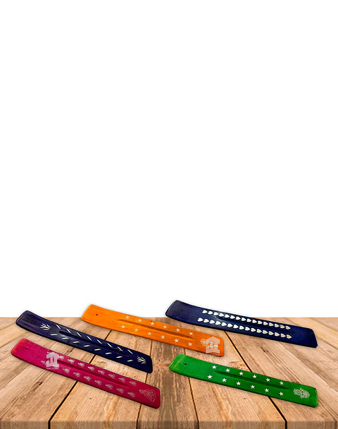 Tabla Porta Incienso Madera Colores Surtidos 