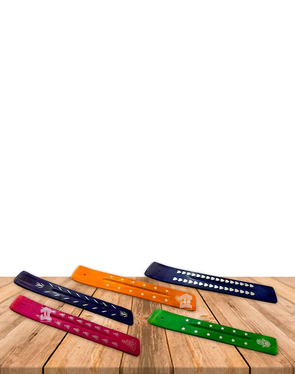Tabla Porta Incienso Madera Colores Surtidos  1