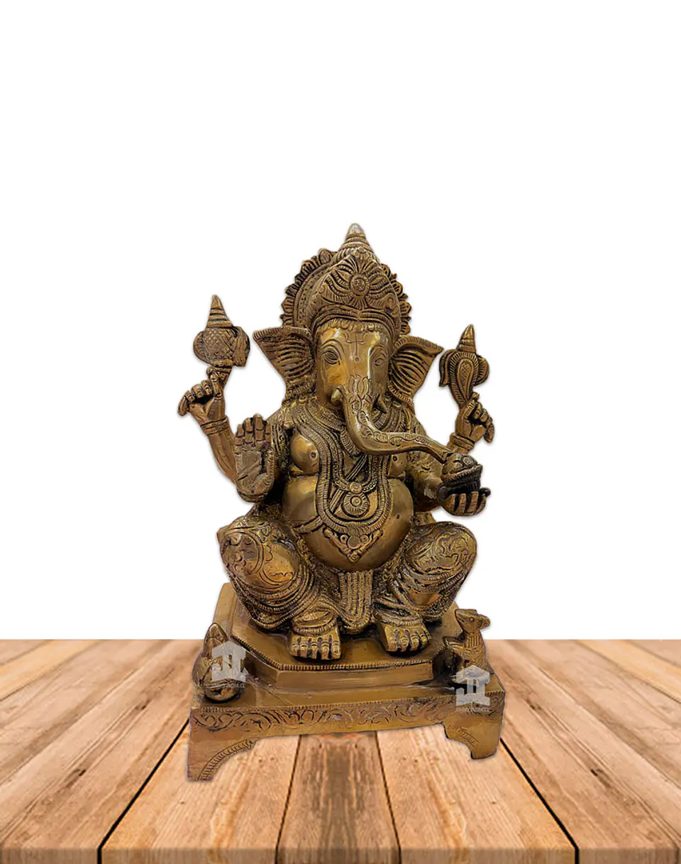 Dios Ganesh Grande en Bronce   10