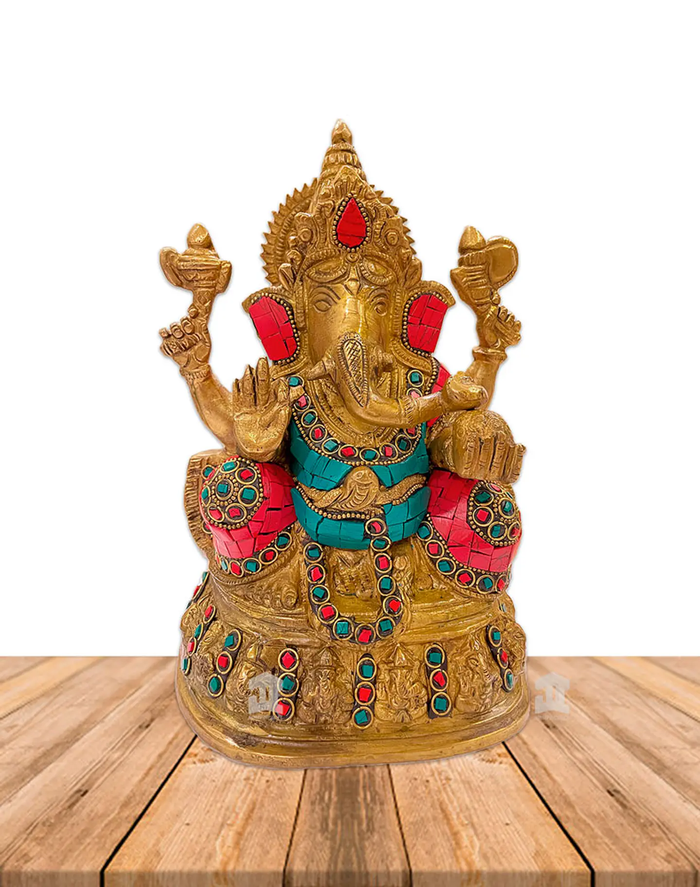 Ganesh con Piedras en Bronce 9