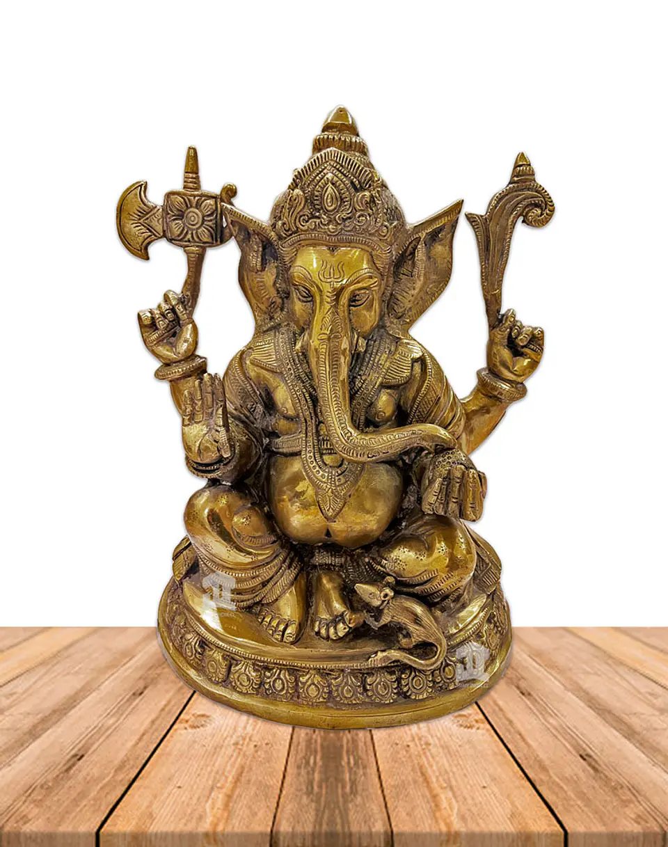 Ganesh Meditando en Bronce 11,5