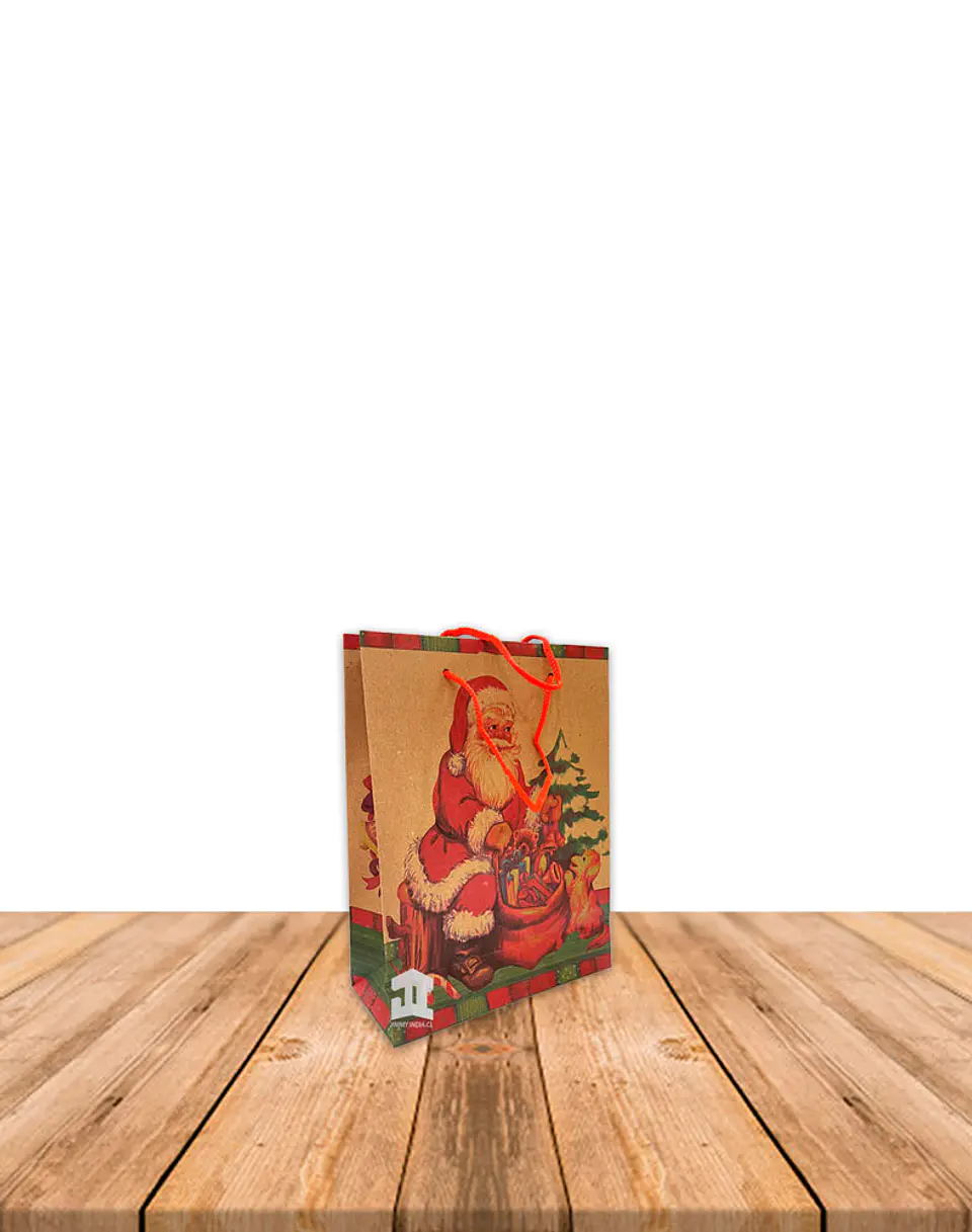Bolsa Papel Kraft Navidad 20x15cm Precio x Docena JI16-11D 4