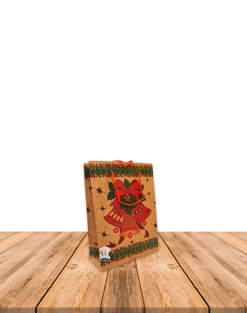 Bolsa Papel Kraft Navidad 20x15cm Precio x Docena JI16-11D 7
