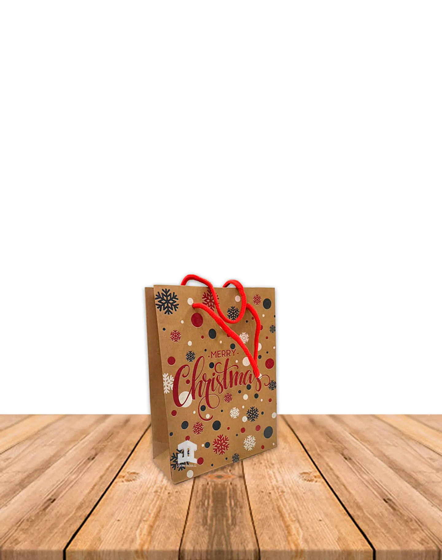Bolsa Papel Kraft Navidad 20x15cm Precio x Docena JI16-11D 9