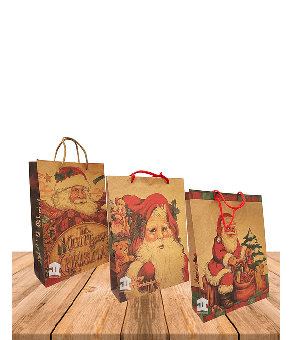 Bolsa Papel Kraft c/diseño 33x24cm Precio x Docena JI16-11F