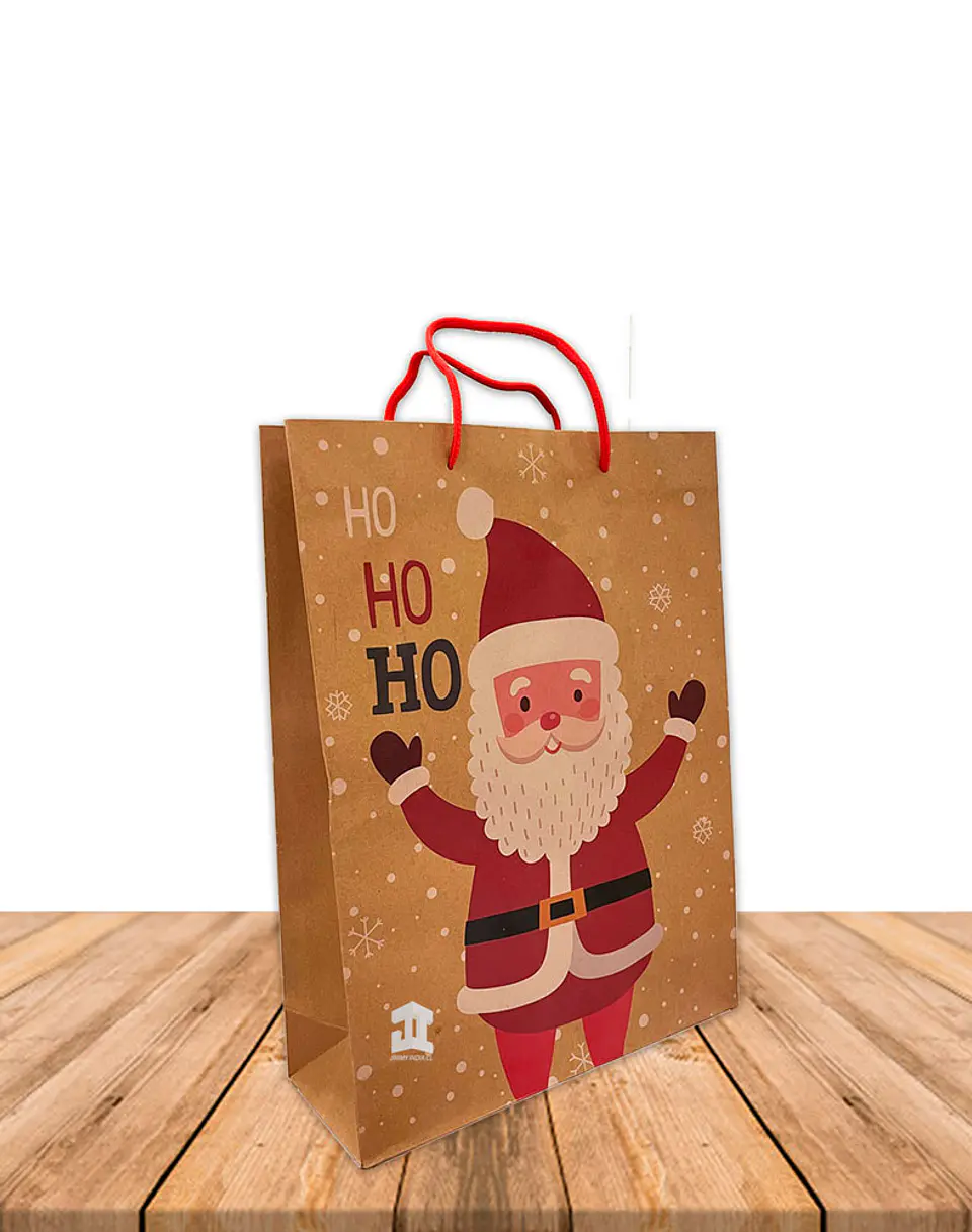 Bolsa Papel Kraft Navidad 37x28cm Precio x Docena JI16-11C 2