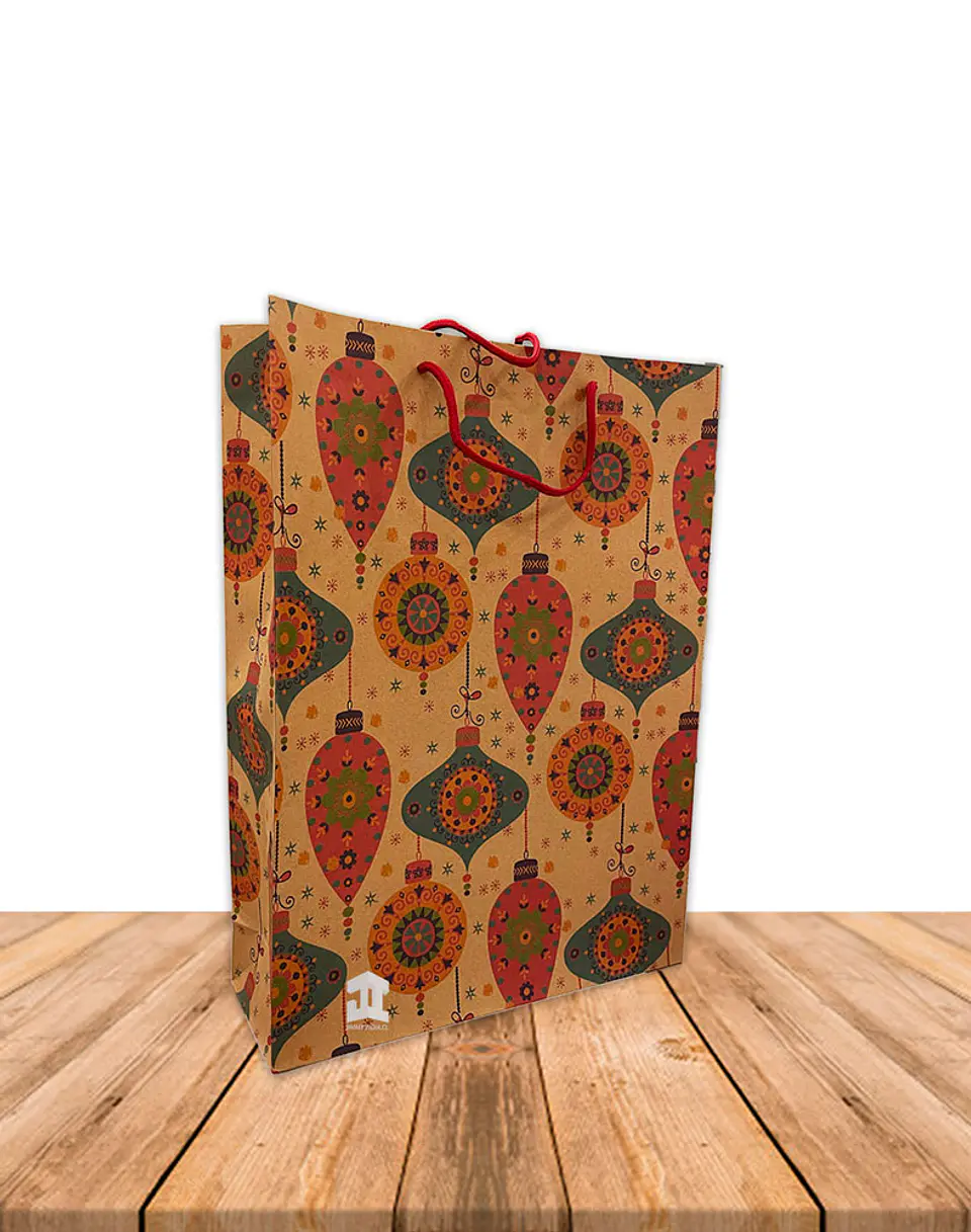Bolsa Papel Kraft Navidad 42x31,5cm Precio x Docena JI16-11G 3