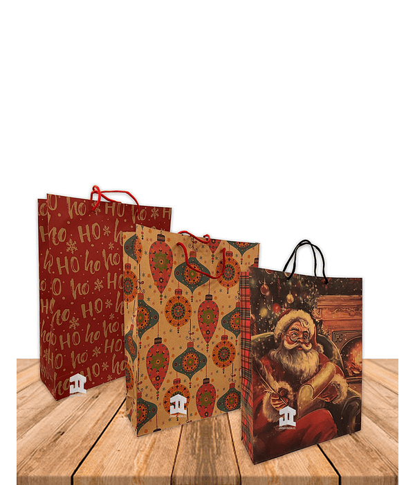 Bolsa Papel Kraft c/diseño 42x31,5cm Precio x Docena JI16-11G