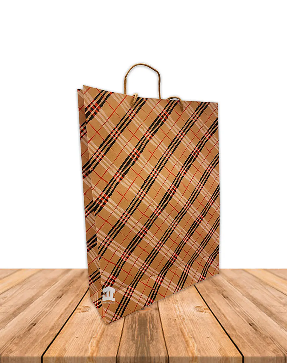 Bolsa Papel Kraft c/diseño 42x31,5cm Precio x Docena JI16-10G 2