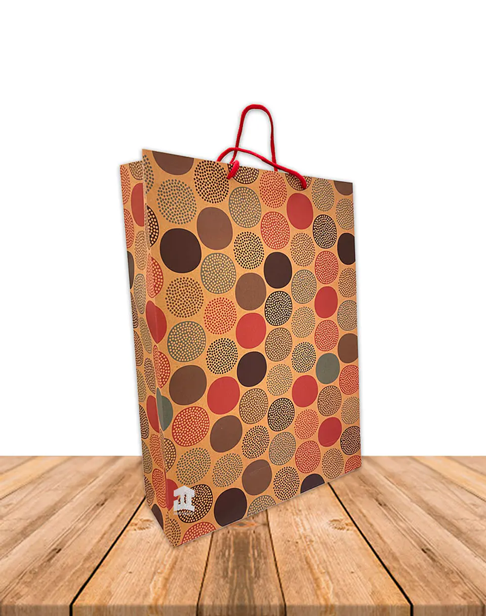 Bolsa Papel Kraft c/diseño 42x31,5cm Precio x Docena JI16-10G 3