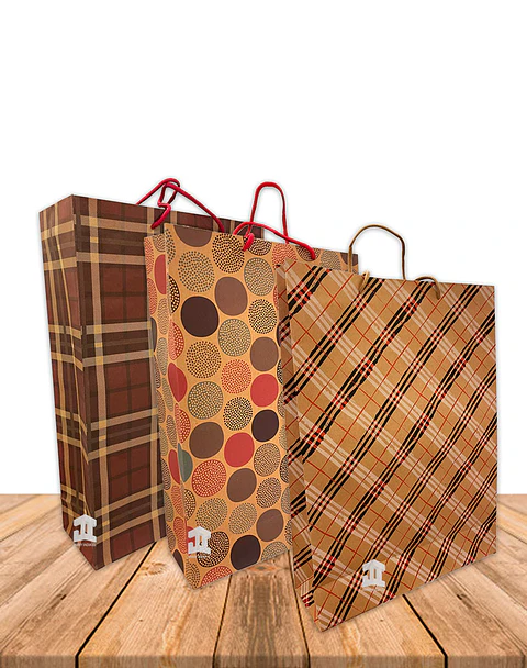Bolsa Papel Kraft c/diseño 42x31,5cm Precio x Docena JI16-10G