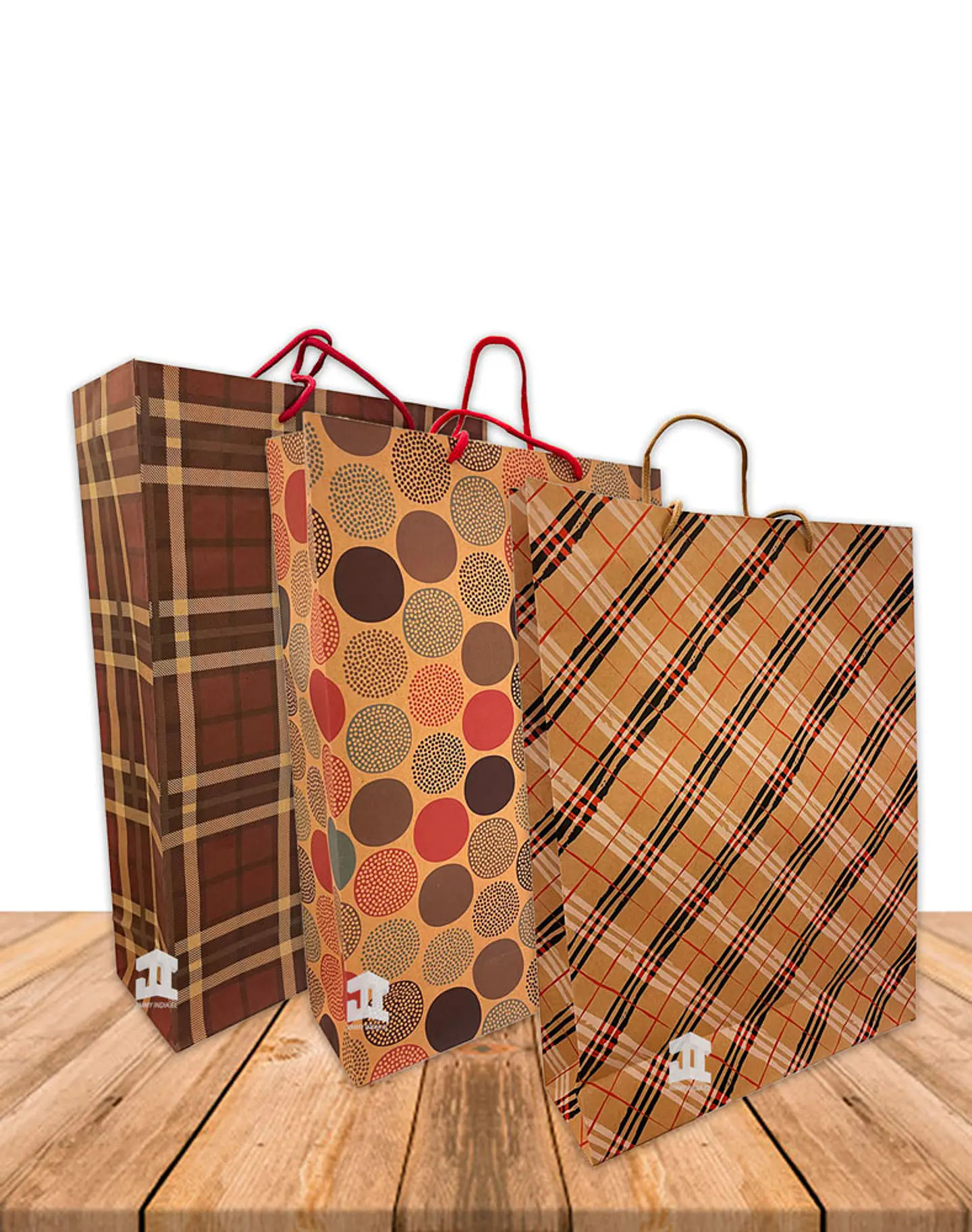 Bolsa Papel Kraft c/diseño 42x31,5cm Precio x Docena JI16-10G 1