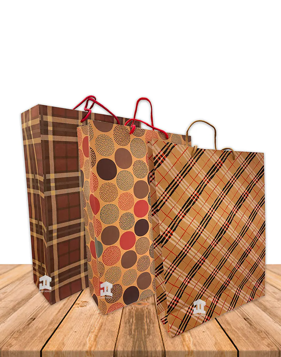 Bolsa Papel Kraft c/diseño 42x31,5cm Precio x Docena JI16-10G 1