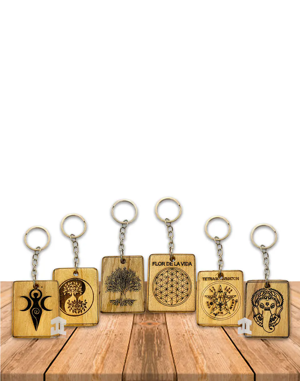 Pack de 6 Unidades Llavero De Palo Santo  1