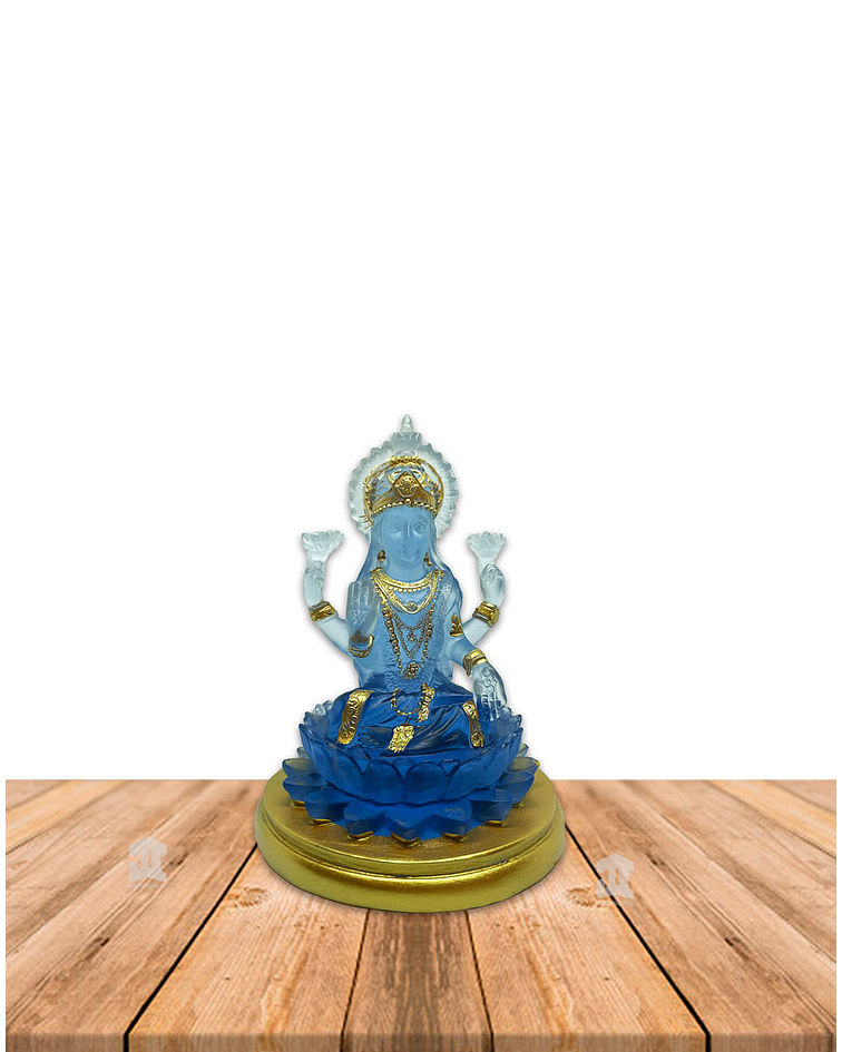 Diosa lakshmi Pequeña  Azul Transparente 4" JI21-12