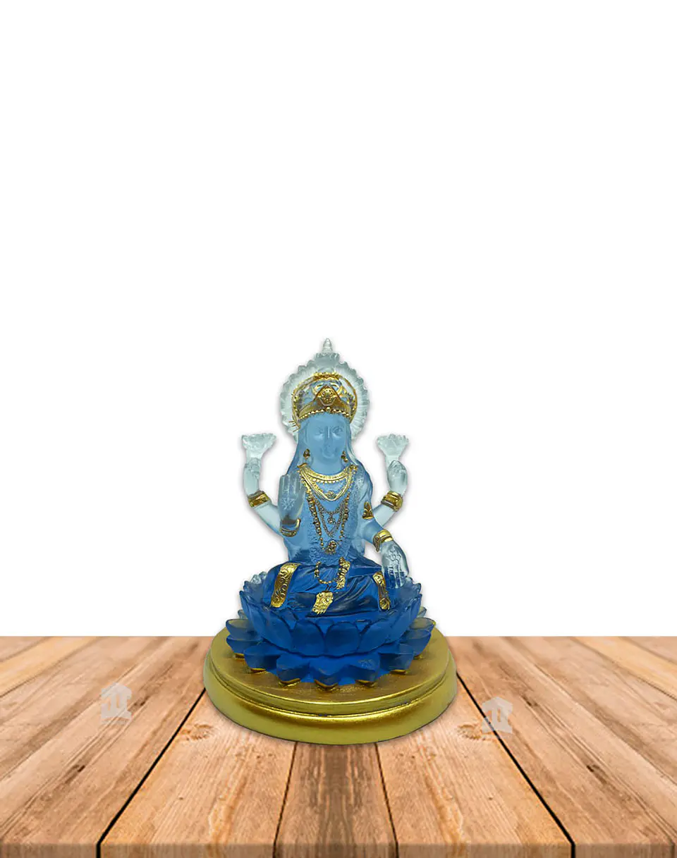Diosa lakshmi Pequeña  Azul Transparente 4