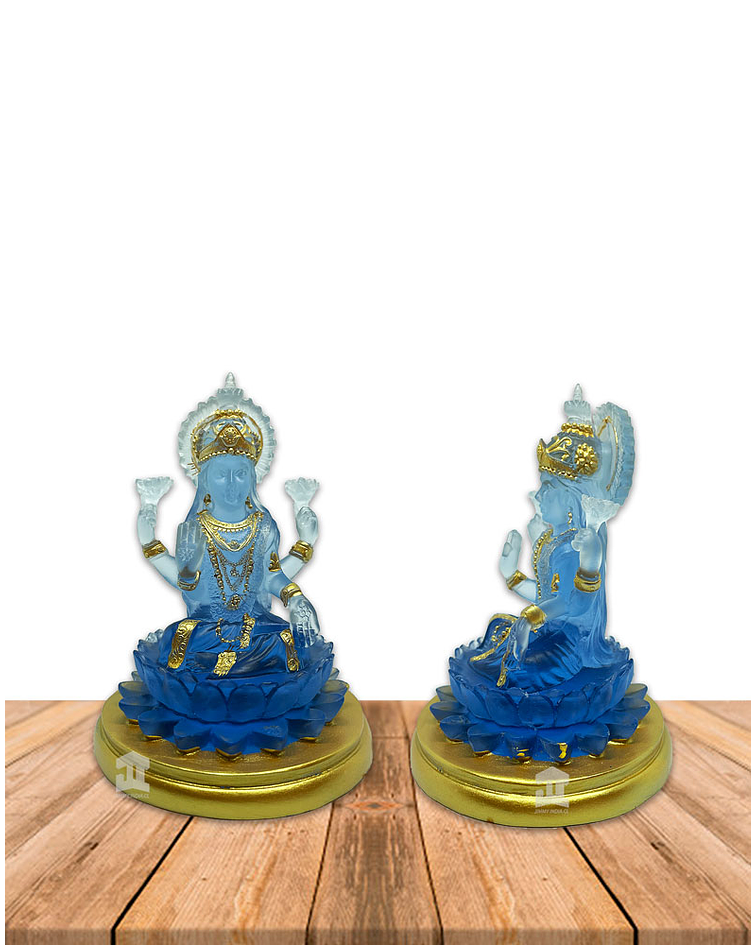 Diosa lakshmi Pequeña  Azul Transparente 4" JI21-12