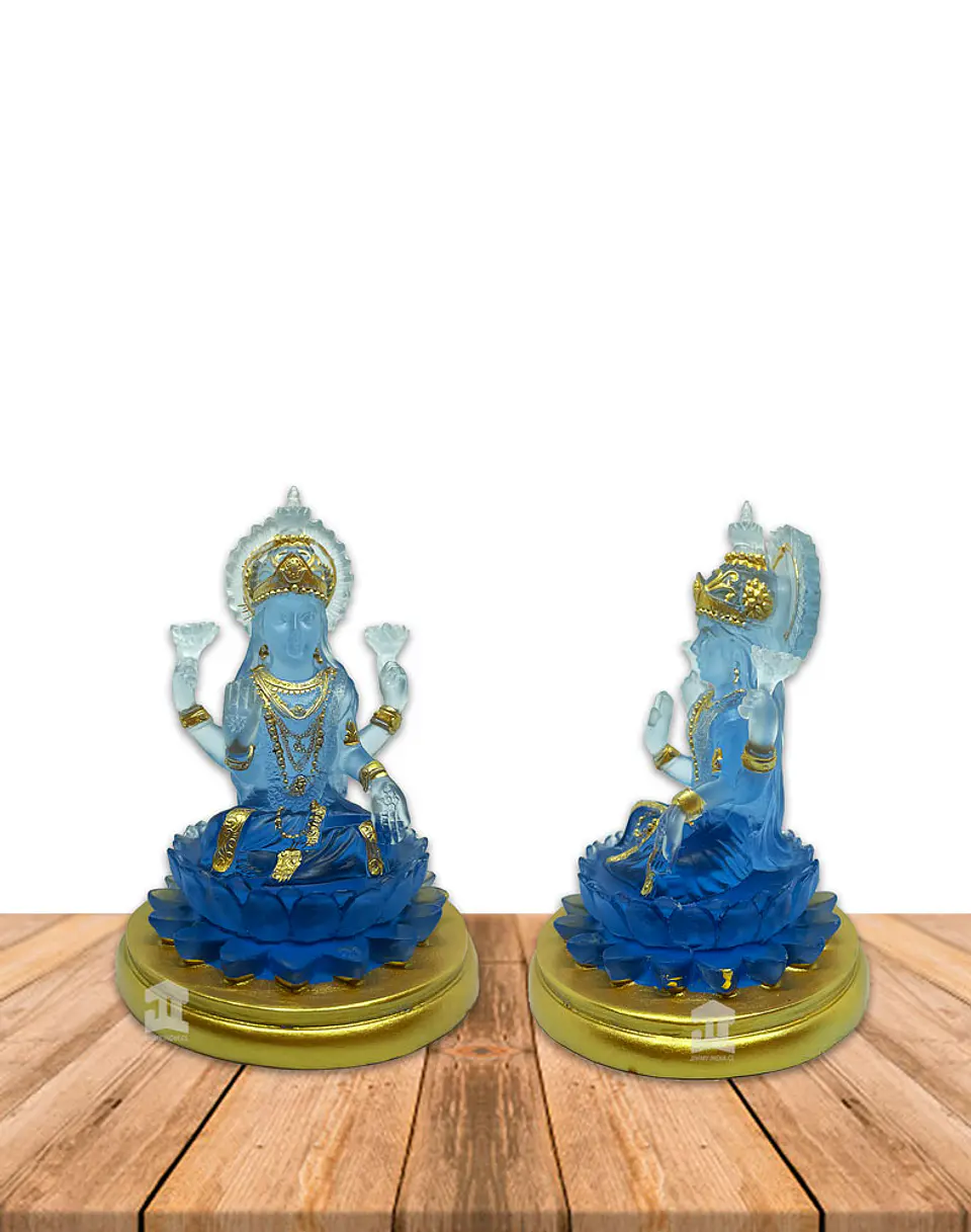 Diosa lakshmi Pequeña  Azul Transparente 4