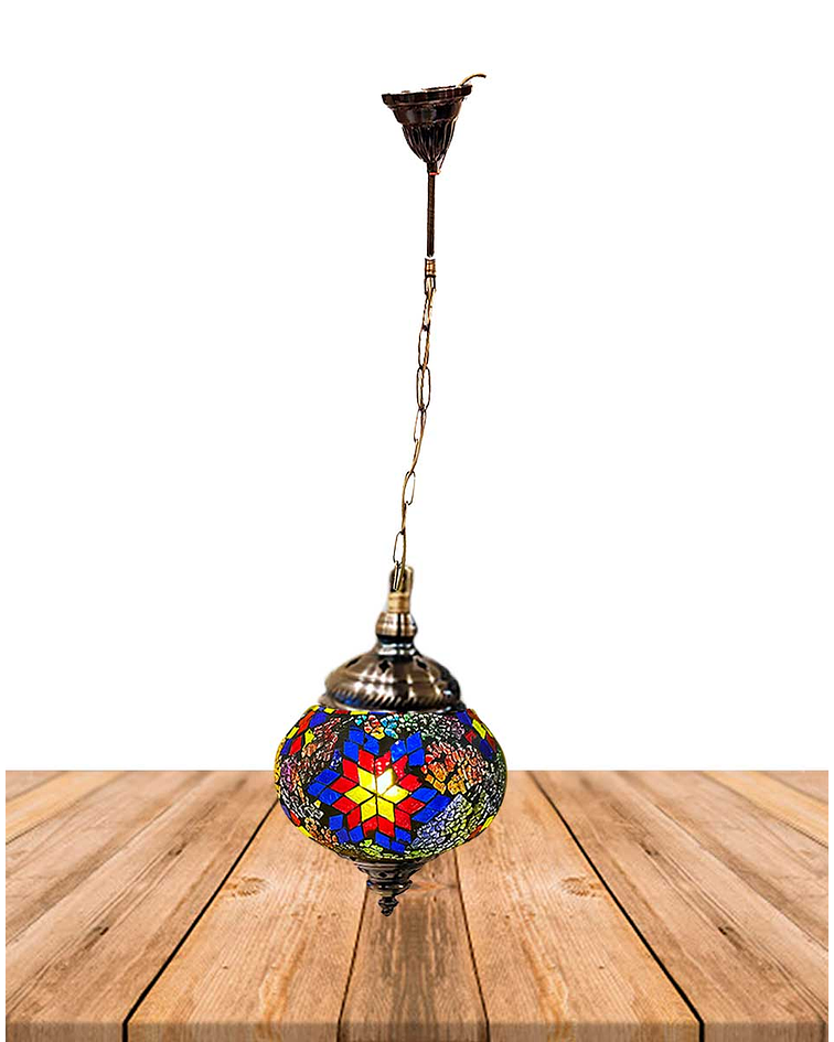 Lámpara Turca de Mosaico Colgante 26,5"   HG01-13 