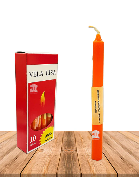 Vela Lisa Esotérica Color Naranjo