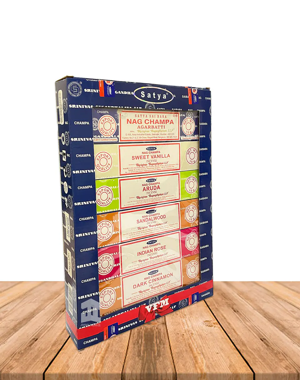 Incienso Satya Caja Regalo Mix Pack de 12Und 1