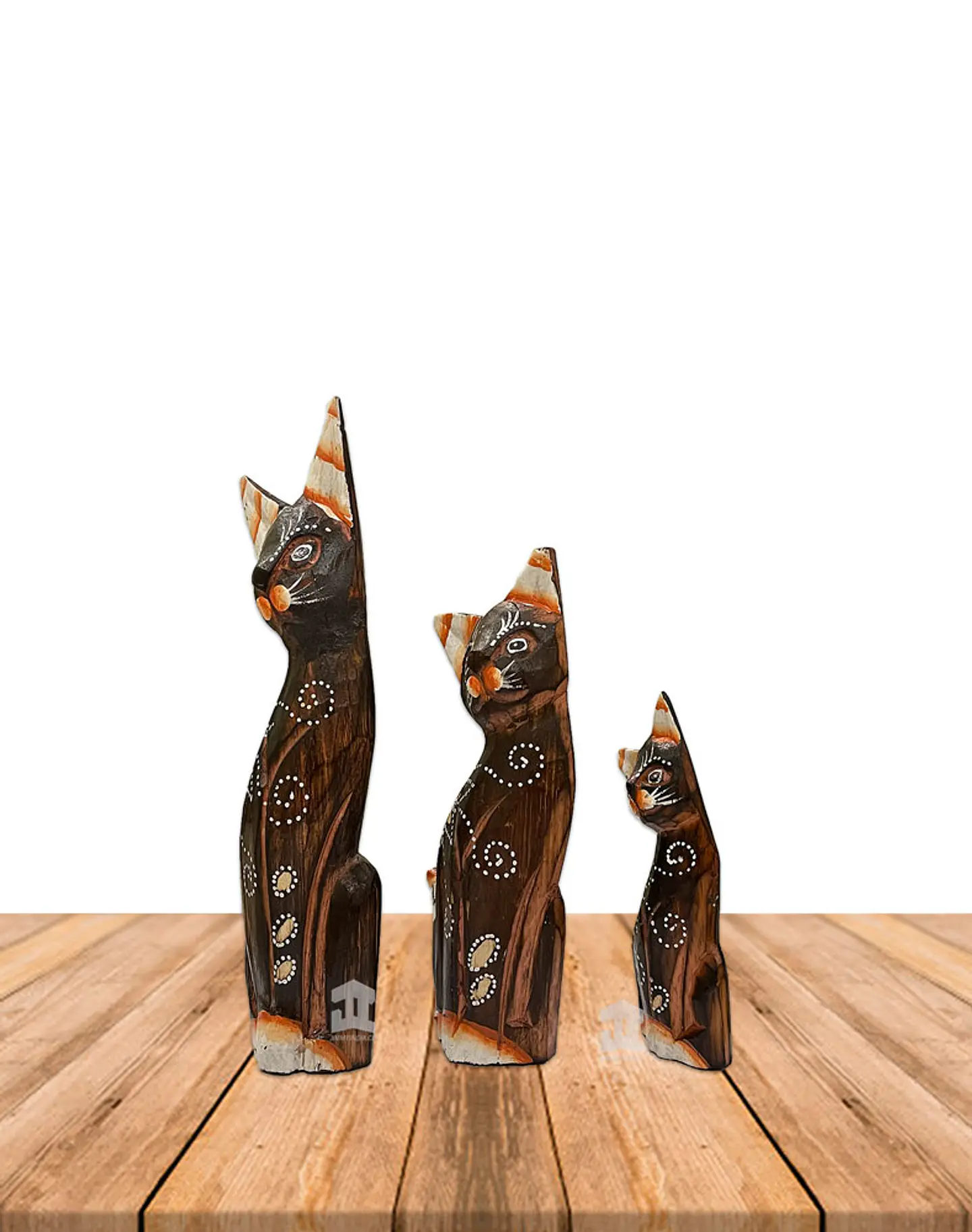 Set de 3 Gatos de Madera  N°4  25,1cm 5