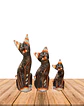 Set de 3 Gatos de Madera  N°4  25,1cm - Miniatura 1