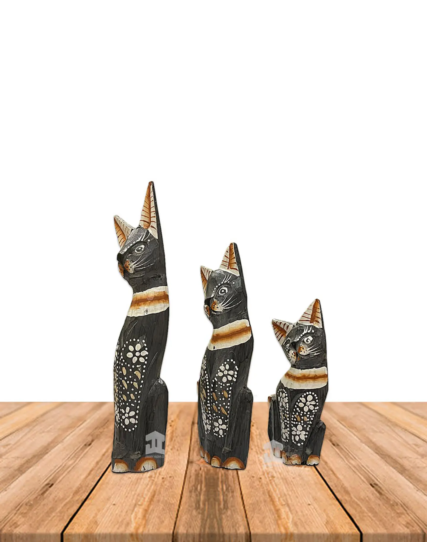 Set de 3 Gatos de Madera  N°4  25,1cm 6
