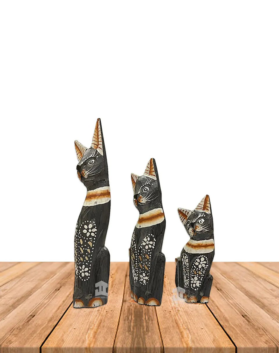 Set de 3 Gatos de Madera  N°4  25,1cm 6