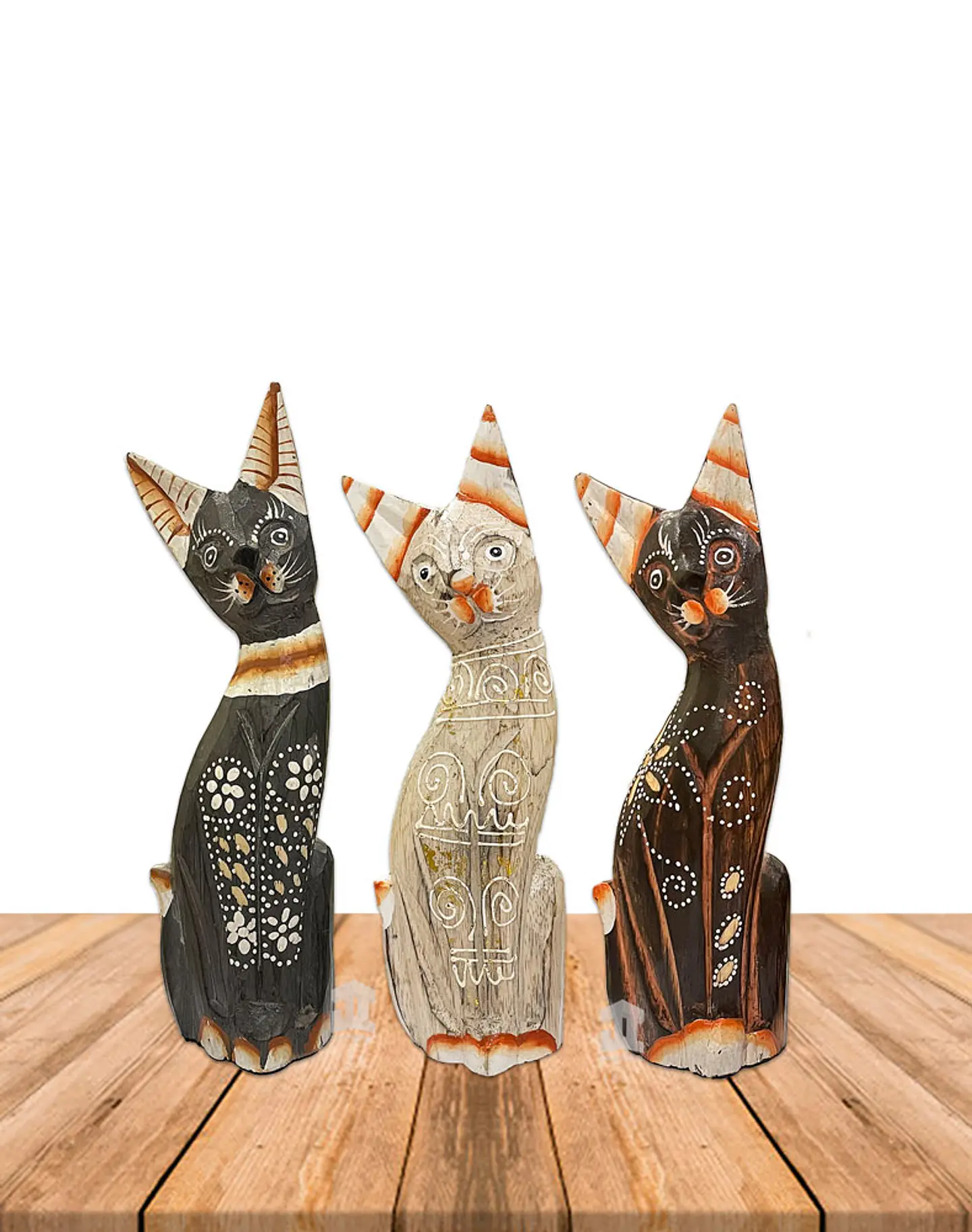 Set de 3 Gatos de Madera  N°4  25,1cm 7
