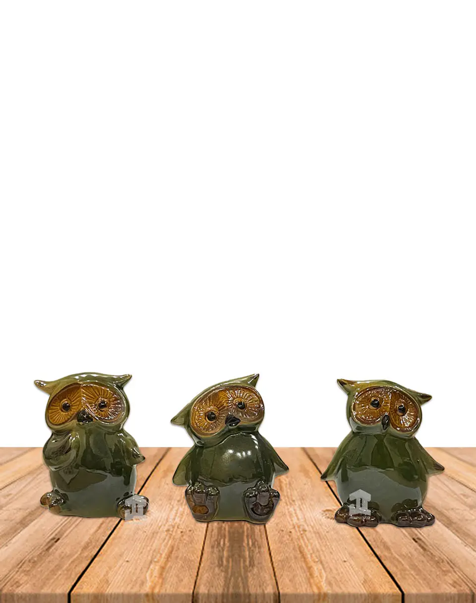 Set de 3 Búhos de Cerámica JI16-248 1