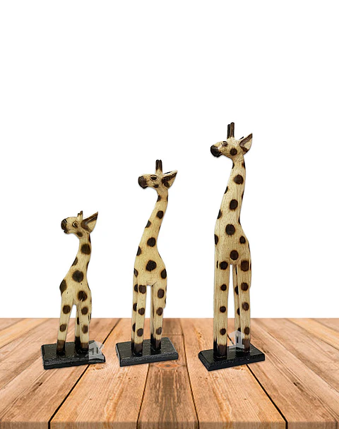Set de 3 Jirafas de Madera  N°GB46 41cm