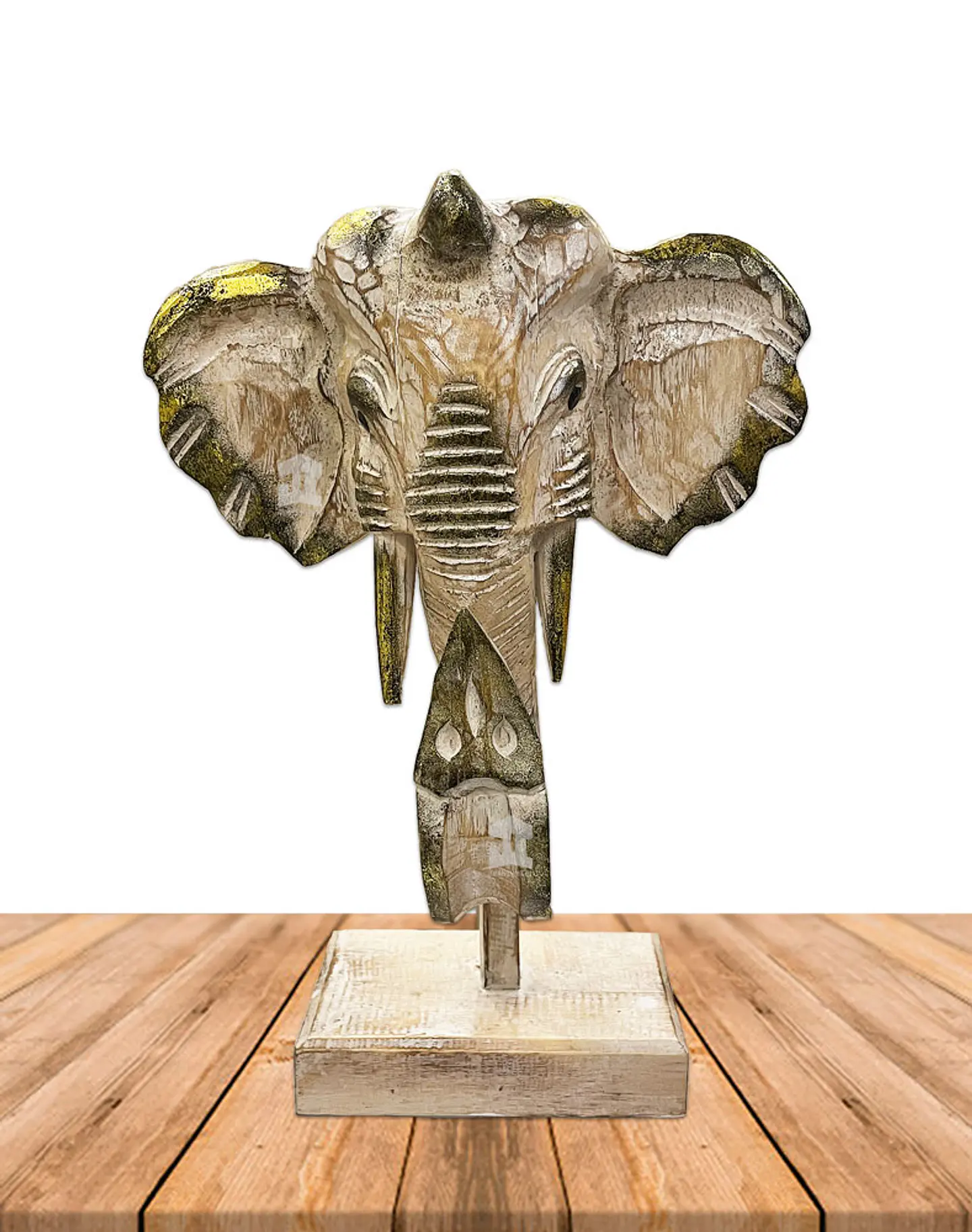 Elefante de Madera Con Soporte N°23 1