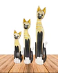 Set de 3 Gatos  de Madera  N°11  99,5cm - Miniatura 1