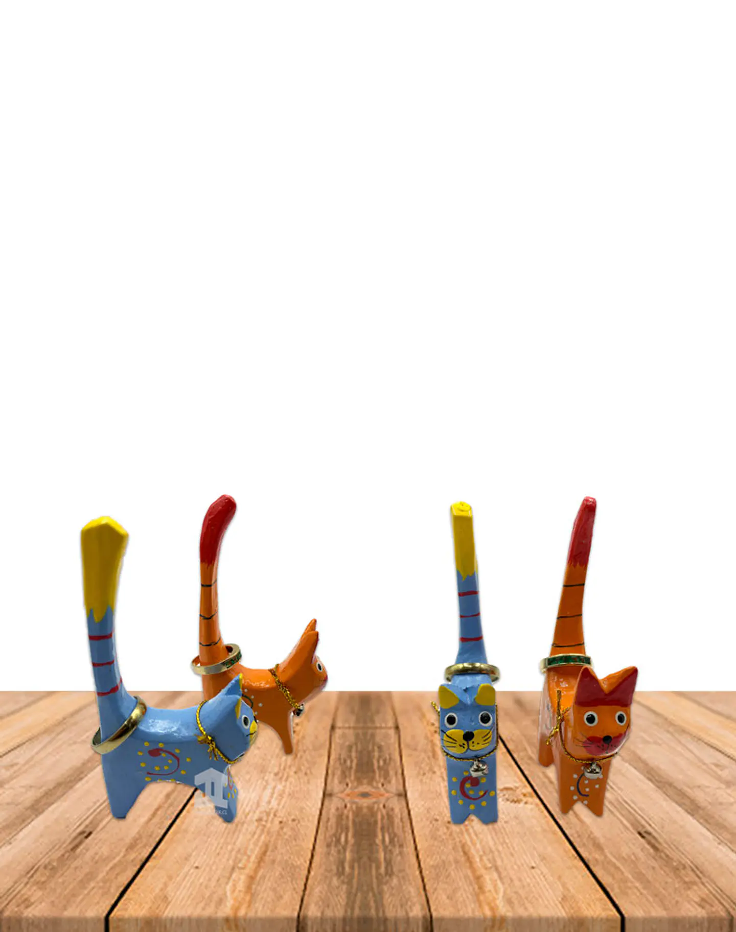 Set de 4 Gatos de Madera colores N°12 2