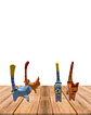 Set de 4 Gatos de Madera colores N°12 - Miniatura 2