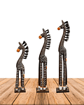 Set de 3  Cebras de Madera  N°9 100cm