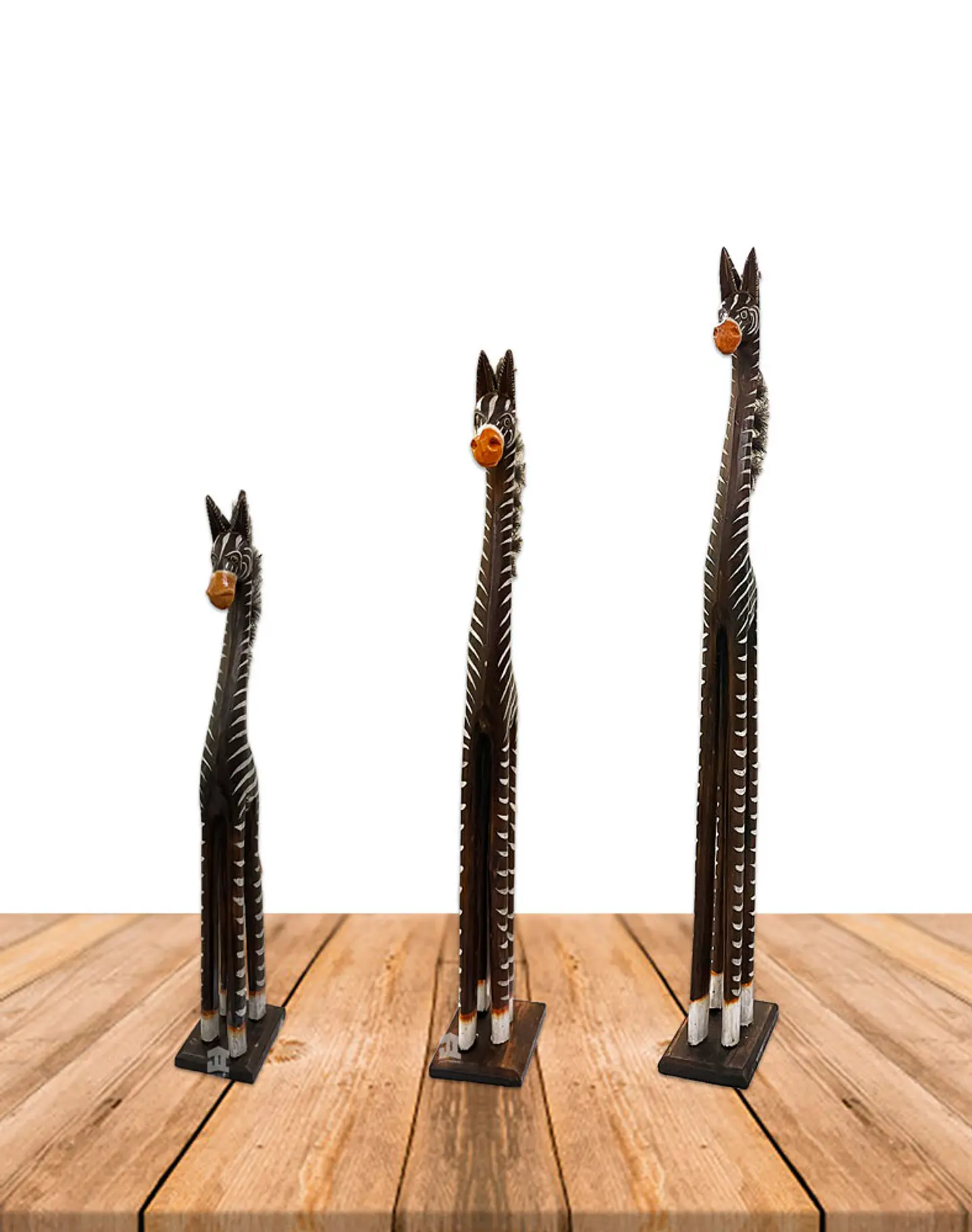 Set de 3  Cebras de Madera  N°9 100cm 2