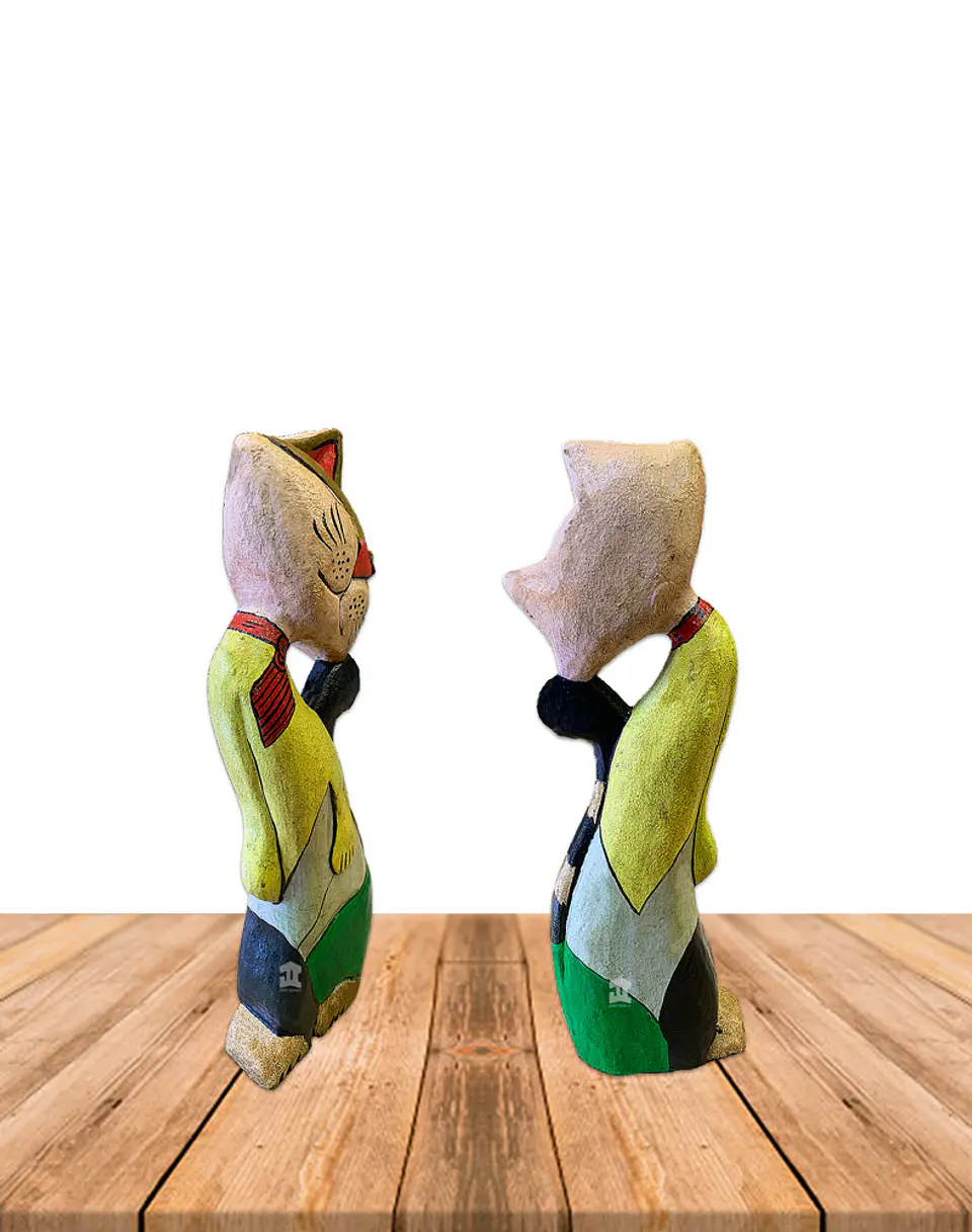 Figura Gato de Madera  N°ADD  37,5cm 2