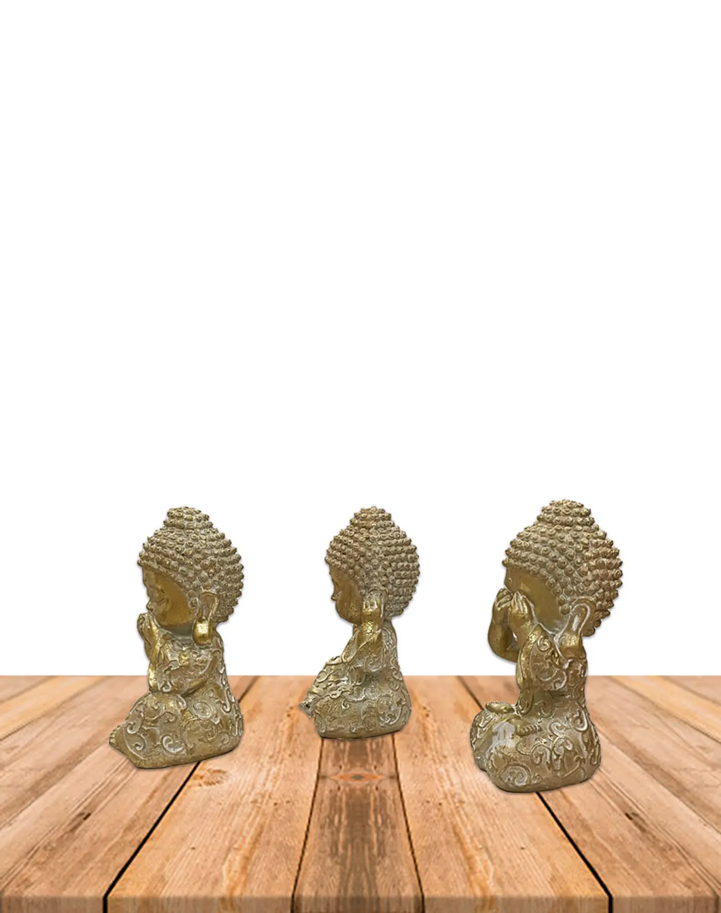 Set Figura Buda  Ciego Sordo Mudo  4,5