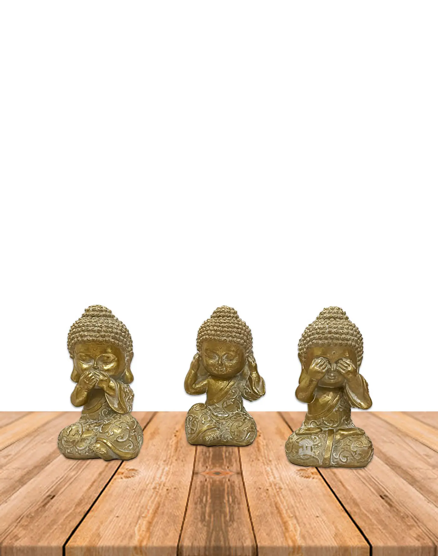 Set Figura Buda  Ciego Sordo Mudo  4,5
