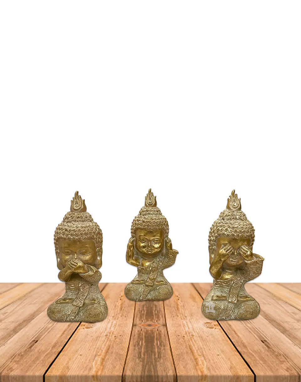 Set Figura Buda  Ciego Sordo Mudo  5