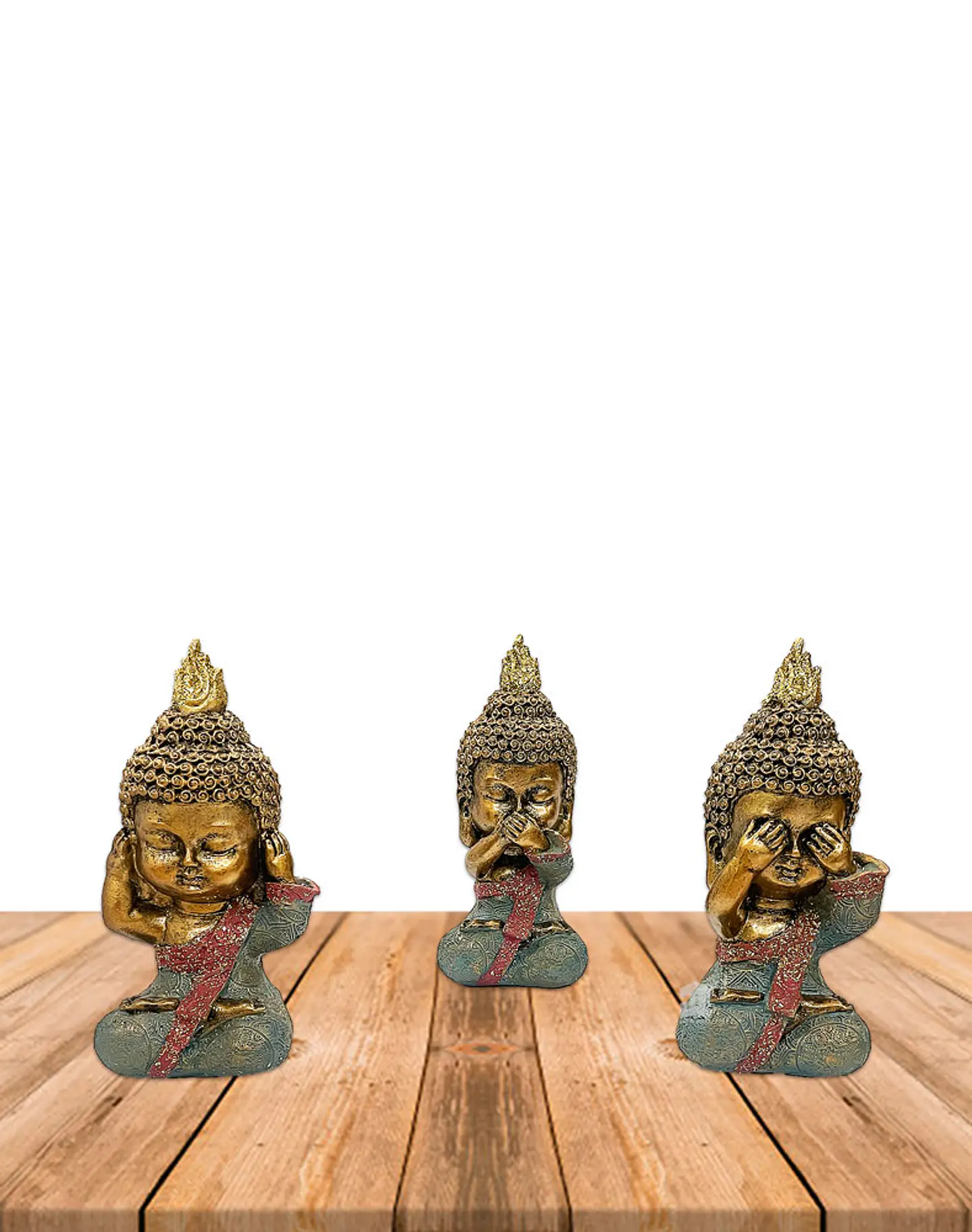 Set Figura Buda  Ciego Sordo Mudo  5