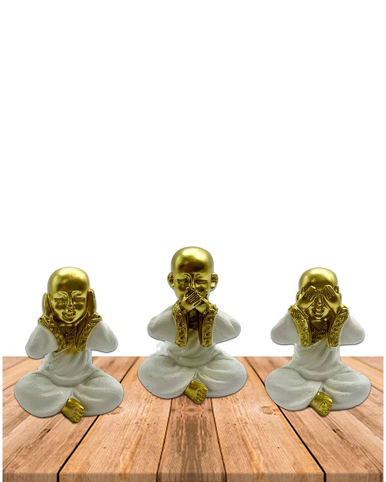 Set Figura Buda Ciego Sordo Mudo Blco. Chico JI23-329