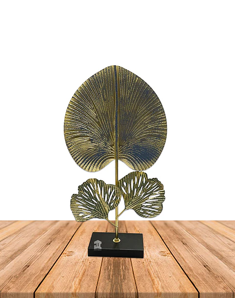 Figura Metal Hoja con Base JI23-268